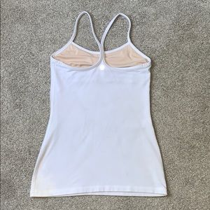 Lulu lemon white Power Y Tank size 6